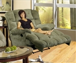 Jackpot Reclining Chaise in Sage Microfiber Fabric by Catnapper - 3989
