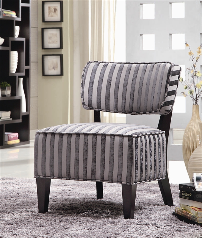 Grey Striped Pattern Fabric Accent Chair by Coaster - 900421