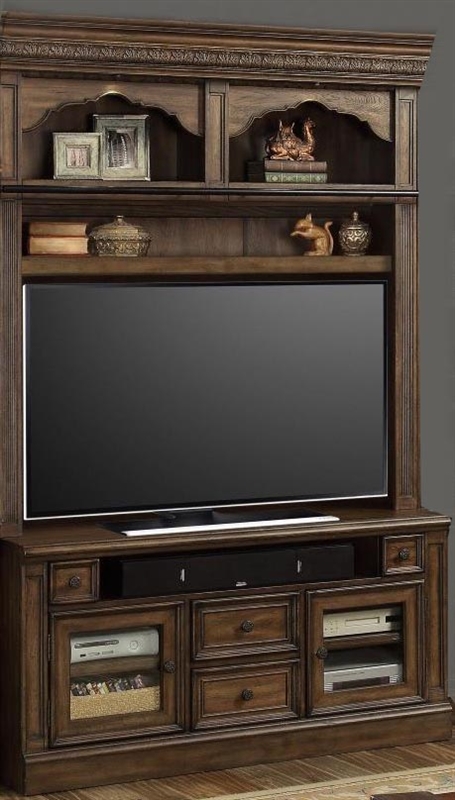 Aria 60 Inch TV Console with Hutch in Antique Vintage ...