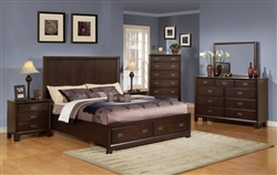 Bellwood Storage Bed 6 Piece Bedroom Set in Dark Cherry Finish by Acme - 00160