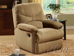 Arcadia Light Brown Microfiber Glider Recliner by Acme - 00634