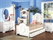 Flora Twin Panel Bed in White Finish by Acme - 01680T