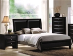 Ireland Upholstered Bed in Black Finish by Acme - 04153Q