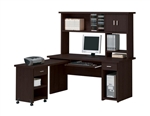 Linda 3 Piece Computer Desk with Hutch Home Office Set in Espresso Finish by Acme - 04692