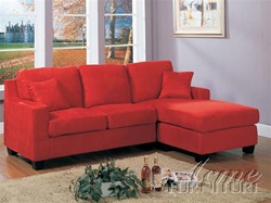 Vogue Reversible Chaise Sectional in Red Color Fabric by Acme - 05917
