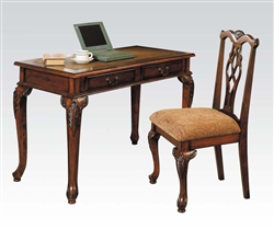 Aristocrat 2 Piece Desk and Chair Set in Brown Cherry Finish by Acme - 09650