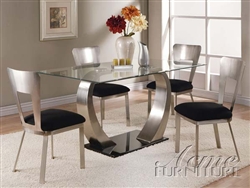 Camille 5 Piece Glass & Metal Table Set by Acme - 10090