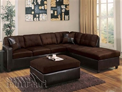 Milano Chocolate Easy Rider / Espresso Bycast Reversible  Sectional by Acme - 51325