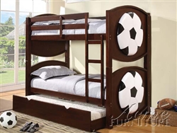 All Star Soccer Espresso Finish Twin/Twin Bunk Bed by Acme - 11954