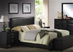 Ireland Black Upholstered Bed by Acme - 14340Q