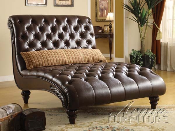 Anondale Brown Leather Sofa By Acme 15030, Cherry Brown Leather Sofa