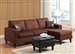 Robyn Reversible Sectional with Ottoman in Chocolate Microfiber by Acme - 15900