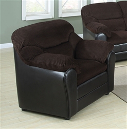 Connell Chocolate Corduroy / Espresso Bycast Chair by Acme - 15977