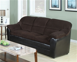 Connell Chocolate Corduroy & Espresso Bycast Sofa Sleeper by Acme - 15978