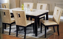 Britney White Marble 5 Piece Dining Set by Acme - 16776