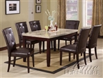Britney White Marble 5 Piece Dining Set by Acme - 17060