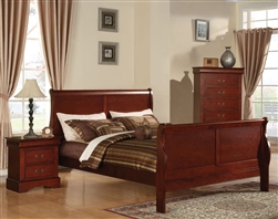 Louis Philippe III Sleigh Bed in Cherry Finish by Acme - 19520Q