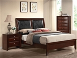 Ireland Upholstered Bed in Espresso Finish by Acme - 21450Q