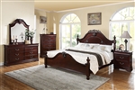 Gwyneth Low Post Bed 6 Piece Bedroom Set in Cherry Finish by Acme - 21860
