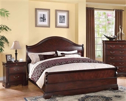 Beverly Sleigh Bed in Dark Cherry Finish by Acme - 22730Q