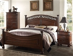 Manfred Low Post Bed in Dark Walnut Finish by Acme - 22770Q