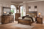 Arielle Panel Bed 6 Piece Bedroom Set in Oak Finish by Acme - 24470