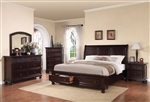 Grayson Storage Bed 6 Piece Bedroom Set in Dark Walnut Finish by Acme - 24610