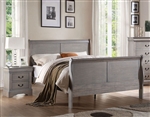 Louis Philippe III Sleigh Bed in Antique Gray Finish by Acme - 25500Q
