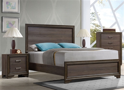 Cyrille Panel Bed in Walnut Finish by Acme - 25840Q