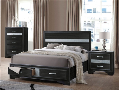 Naima Storage Bed in Black Finish by Acme - 25900Q