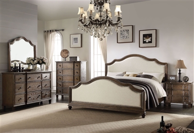 Baudouin 6 Piece Bedroom Set in Weathered Oak Finish by Acme - 26110