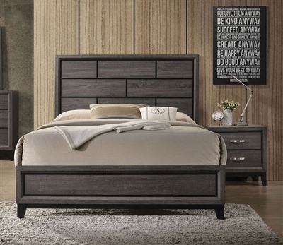 Valdemar Bed in Weathered Gray Finish by Acme - 27050Q