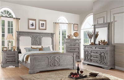 Artesia Panel Bed 6 Piece Bedroom Set in Salvaged Natural Finish by Acme - 27090