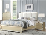 Voeville II Upholstered Bed in Champagne Finish by Acme - 27130Q