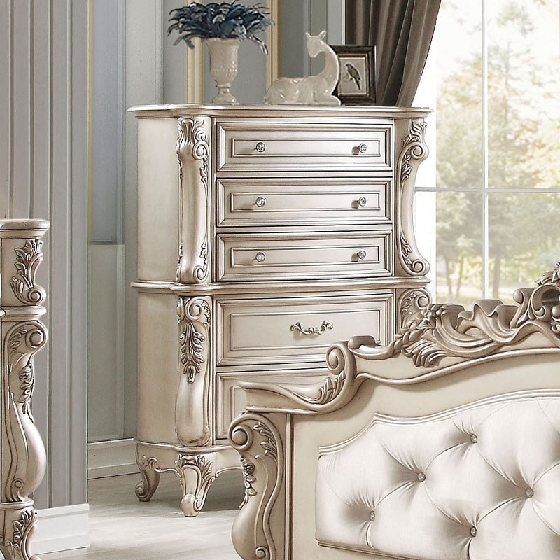 Gorsedd 6 Piece Traditional Bedroom Set in Antique Champagne