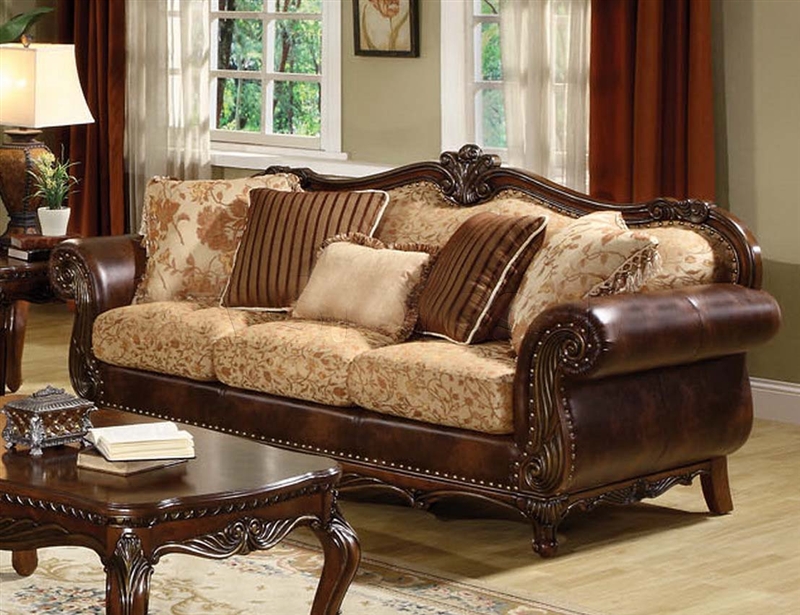 Emptiness Marxism action Remington Sofa in Brown Cherry Finish by Acme - 50155