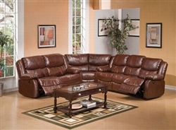 Fullerton 3 Piece Power Reclining Sectional in Brown Bonded Leather by Acme - 50200-SEC