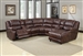 Zanthe Brown Polished Microfiber 7 Piece Reclining Sectional by Acme - 50300