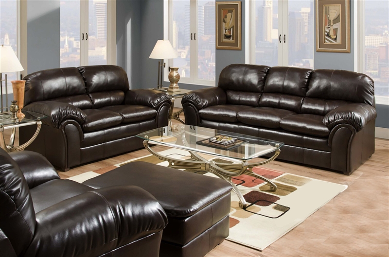Riverside Vintage 2 Piece Leather Sofa, Simmons Leather Sofa And Loveseat Set