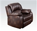 Zanthe Brown Polished Microfiber Recliner by Acme - 50512