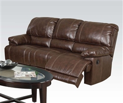 Daishiro Chestnut Leather Reclining Sofa by Acme - 50745