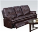 Zamora Brown Polished Microfiber Reclining Sofa by Acme - 50750