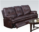 Zamora Brown Polished Microfiber Reclining Sofa by Acme - 50750