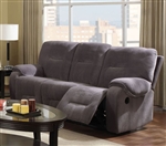 Villa Light Grey Microfiber Reclining Sofa by Acme - 50800