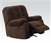 Nailah Chocolate Champion Fabric Recliner by Acme - 51147