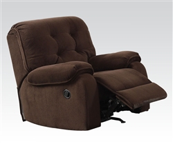 Nailah Chocolate Champion Fabric Recliner by Acme - 51147