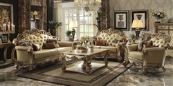 Vendome 2 Piece Sofa Loveseat Set in Gold Patina Finish by Acme - 53000-S