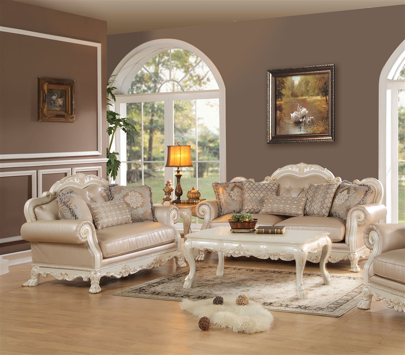 Antique White Finish By Acme, Antique Living Room Sets