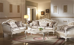 Chantelle 2 Piece Sofa Set in Pearl White Finish by Acme - 53540-S