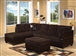 Connell Sectional in Chocolate Corduroy / Espresso PU by Acme - 55975